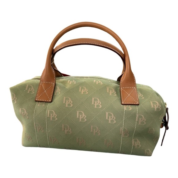 Dooney & Bourke Vintage Y2K Small Duffle Bag Green Canvas Logo NWT - Picture 2 of 9